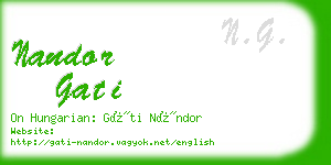 nandor gati business card